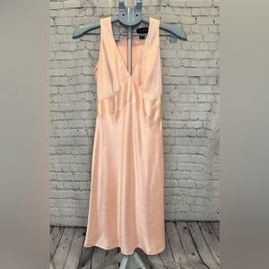 Ann Taylor Sleeveless Peach Pure Silk Dress